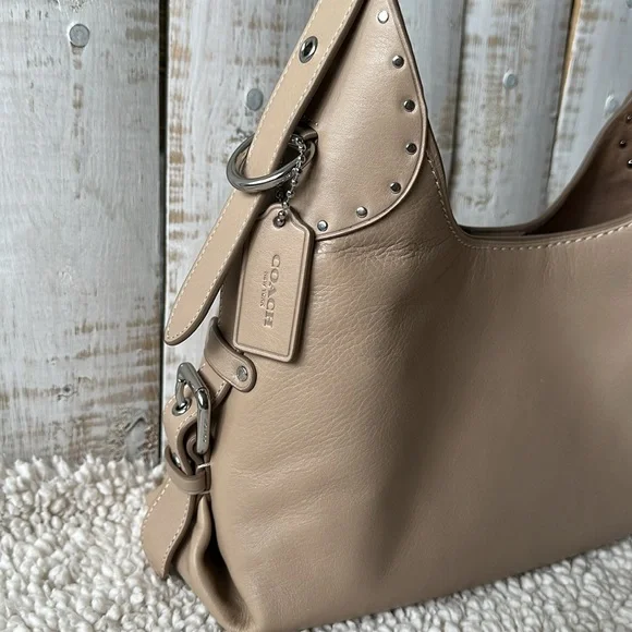 Coach Cargo Leather Shoulder Bag Purse Pebble New NWT - Picture 2 of 9